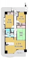 GNスタイル ★５階部分南西角部屋３ＬＤＫ！
★南・西の２面採光で日当たり・風通しともに良好です♪