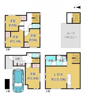 GNスタイル ★令和４年建築の築浅戸建４ＬＤＫ！
★広々ルーフバルコニー付き♪
★通勤・通学に便利な２ＷＡＹアクセス可能◎